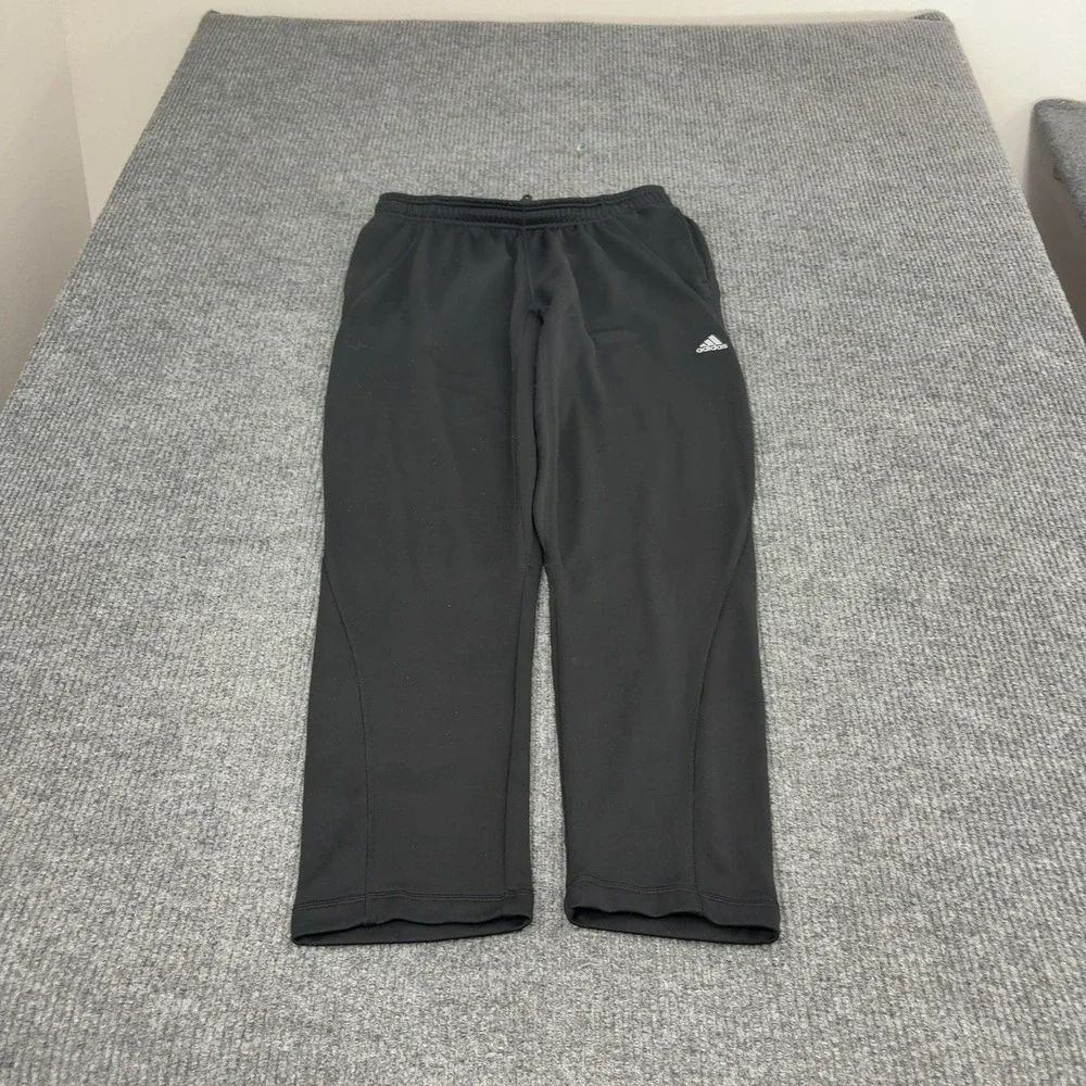 Adidas Pants Mens M Black Polyester Elastic Waist Activewear Sportswear Joggers
